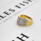 Pre-Owned 9ct Gold Diamond 3 Row Wave Design Ring Size U