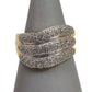 Pre-Owned 9ct Gold Diamond 3 Row Wave Design Ring Size U