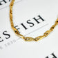 Pre-Owned 9ct Gold Tulip Link Pattern Polish Necklace