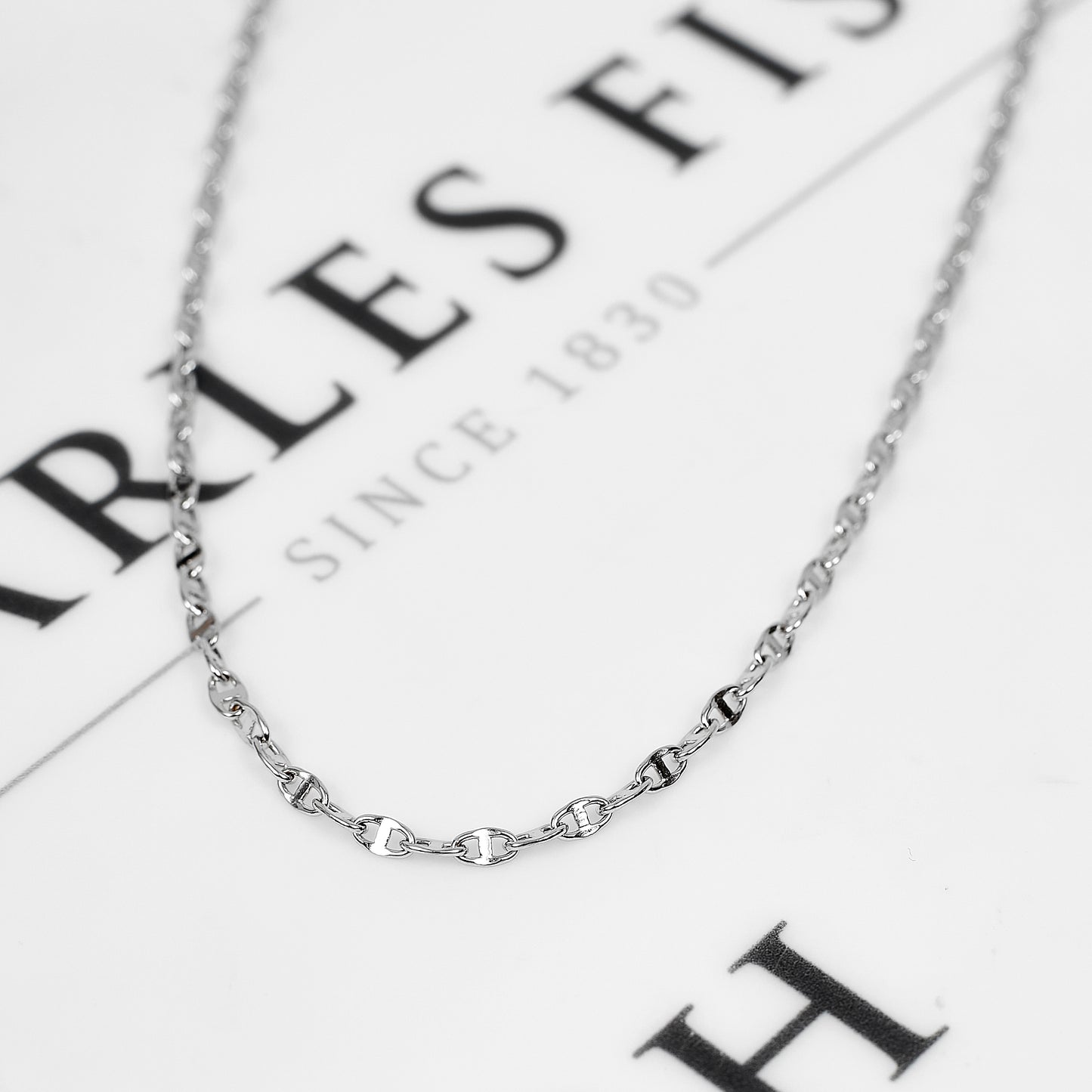 Pre-Owned 18ct White Gold Anchor Link Necklace 20 Inch