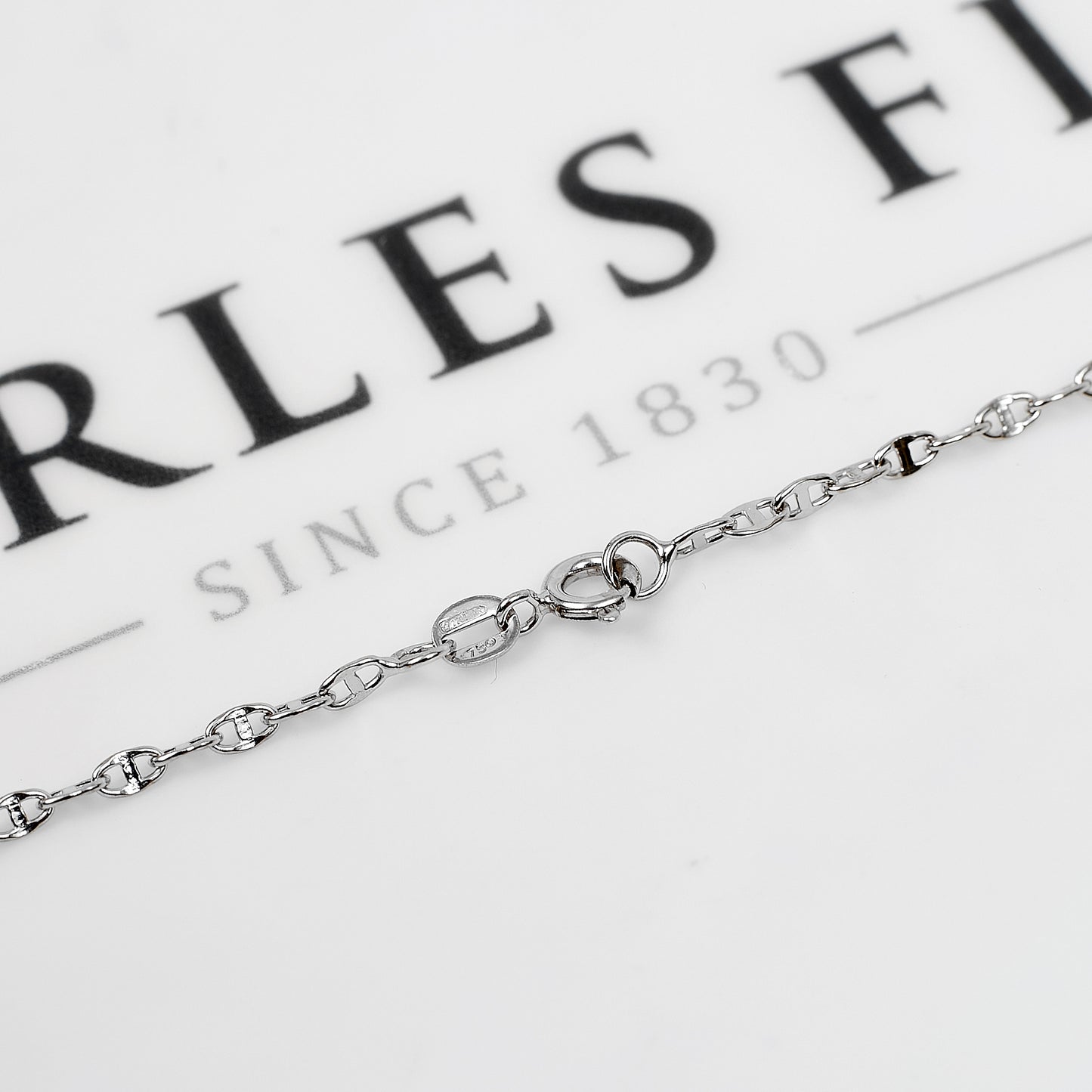 Pre-Owned 18ct White Gold Anchor Link Necklace 20 Inch