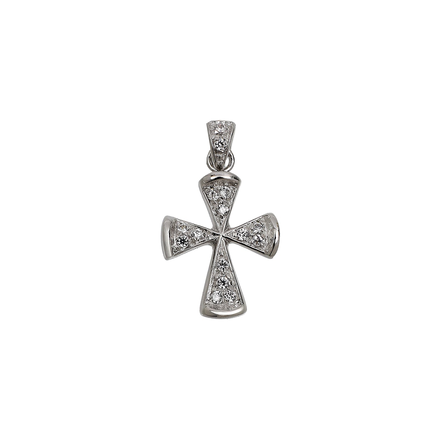 Pre-Owned 18ct White Gold CZ Cross Pendant