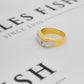 Pre-Owned 9ct Gold 2 Tone Diamond Signet Ring Size Q.5