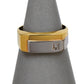 Pre-Owned 9ct Gold 2 Tone Diamond Signet Ring Size Q.5