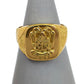 Pre-Owned 18ct Gold Shield Design Signet Ring Size T