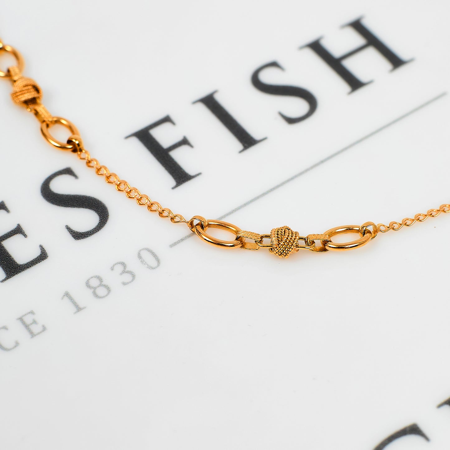 Pre-Owned 18ct Gold Knot Anchor Link Chain Bracelet 7.5 Inch