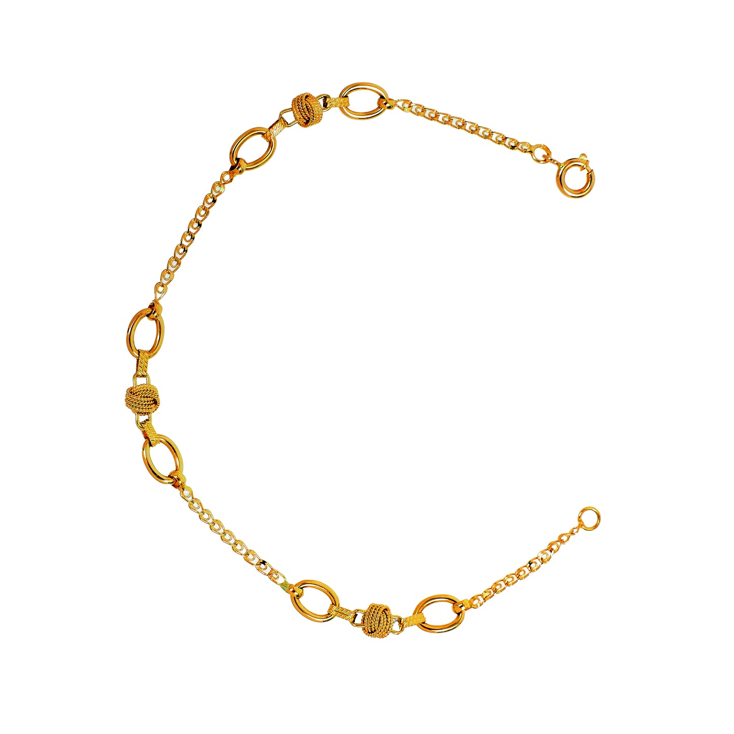 Pre-Owned 18ct Gold Knot Anchor Link Chain Bracelet 7.5 Inch