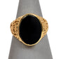 Pre-Owned 9ct Gold Oval Onyx Signet Ring Size R