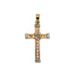 Pre-Owned 9ct Gold 2 Cross Pendant Grooved