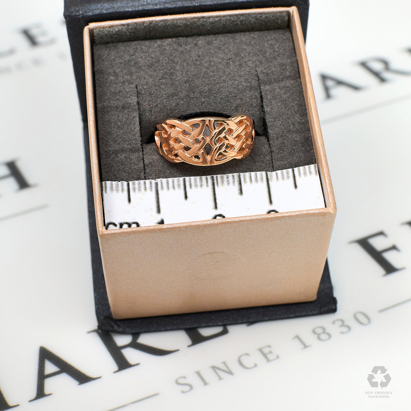 Pre-Owned 9ct Rose Gold Celtic Knot Ring Size J.5
