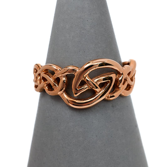 Pre-Owned 9ct Rose Gold Celtic Knot Ring Size P