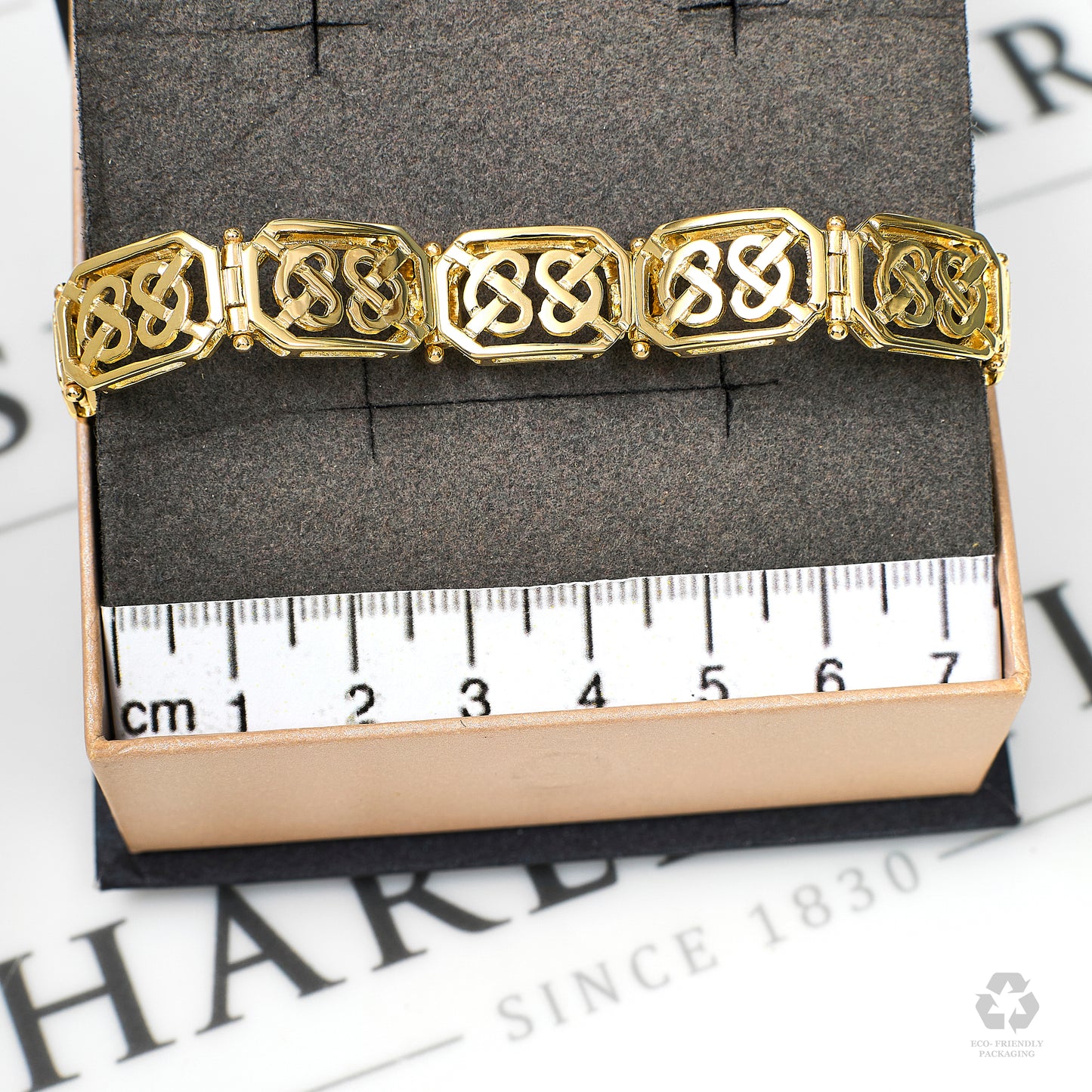 Pre-Owned 9ct Gold Celtic Knot Bracelet 7.5 Inch