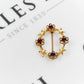 Pre-Owned 9ct Gold & Garnet 4 Flower Circle Brooch