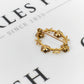 Pre-Owned 9ct Gold & Garnet 4 Flower Circle Brooch
