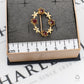 Pre-Owned 9ct Gold & Garnet 4 Flower Circle Brooch