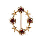 Pre-Owned 9ct Gold & Garnet 4 Flower Circle Brooch