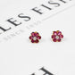 Pre-Owned 9ct Gold Diamond & Sapphire Flower Stud Earrings