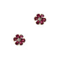 Pre-Owned 9ct Gold Diamond & Sapphire Flower Stud Earrings