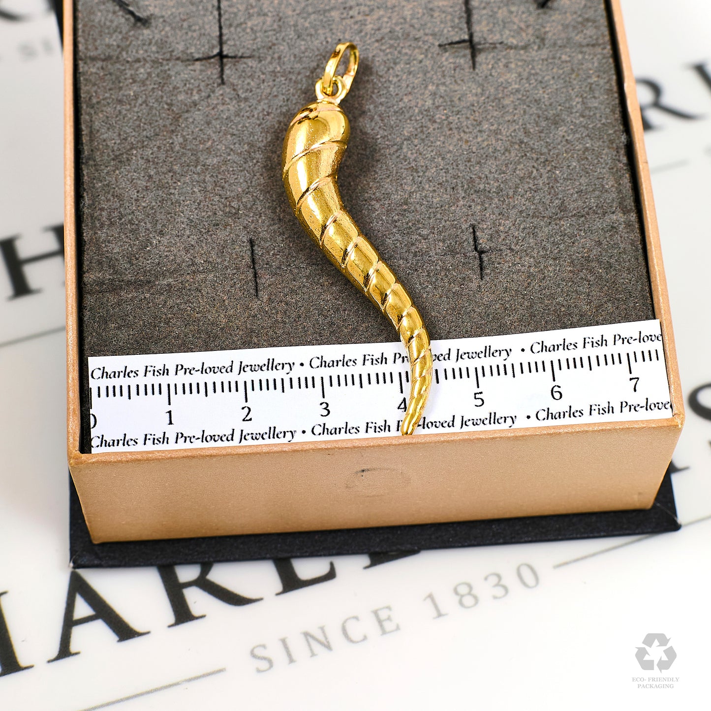 Pre-Owned 9ct Gold Horn Of Life Pendant Twist Design