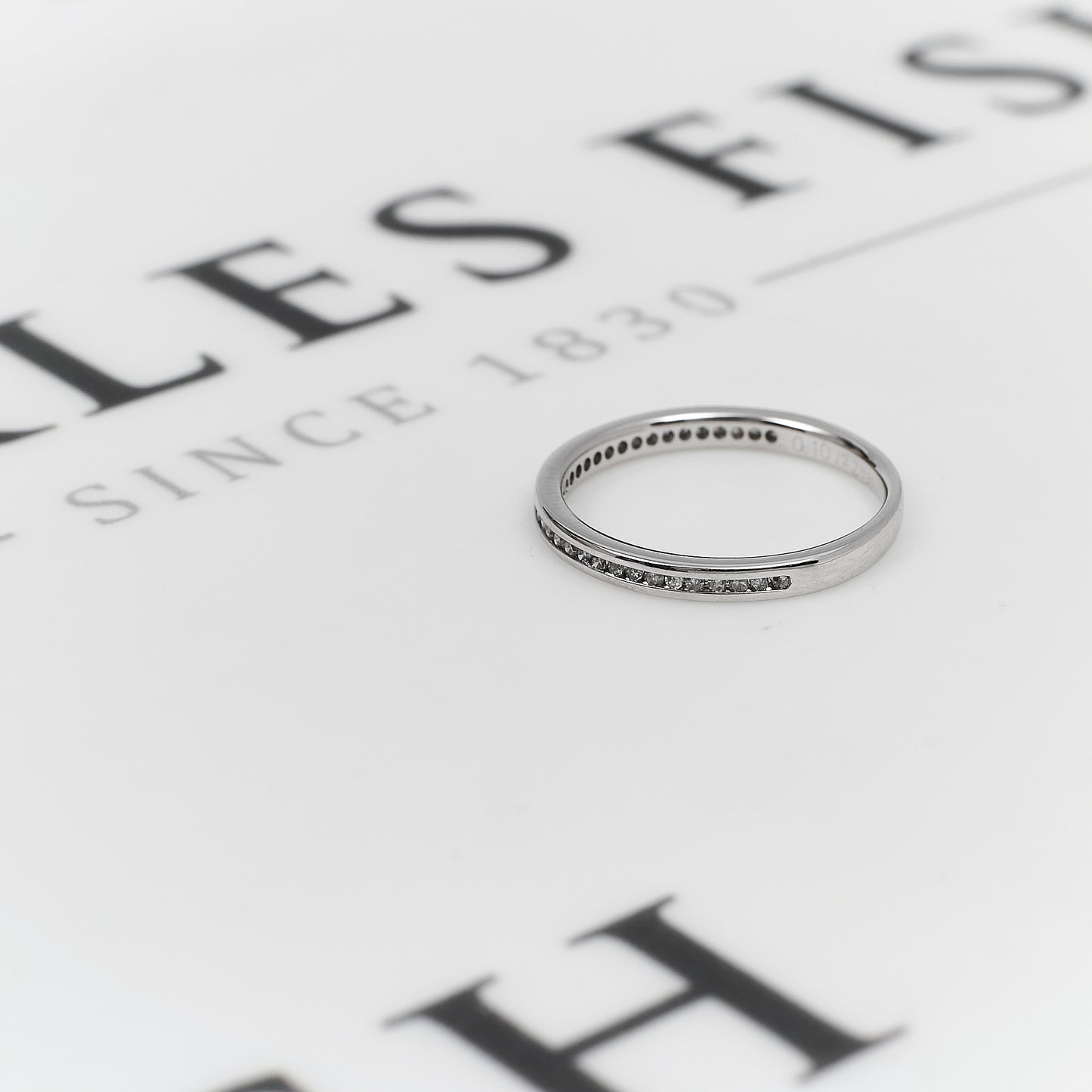 Pre-Owned 18ct White Gold 35 Diamond Slim Band Ring Size I
