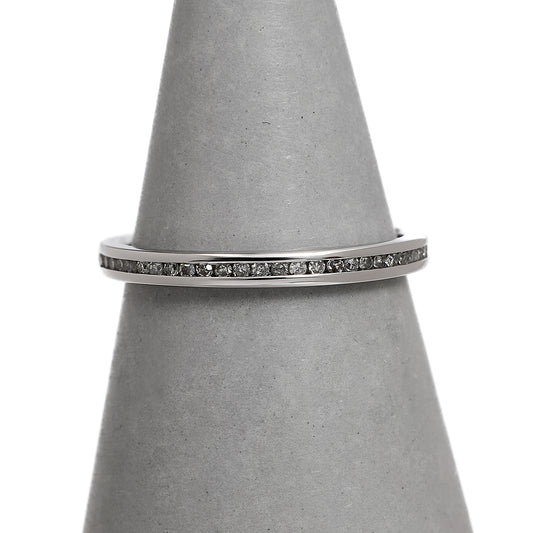 Pre-Owned 18ct White Gold 35 Diamond Slim Band Ring Size I