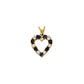Pre-Owned 9ct Gold Sapphire & CZ Heart Pendant