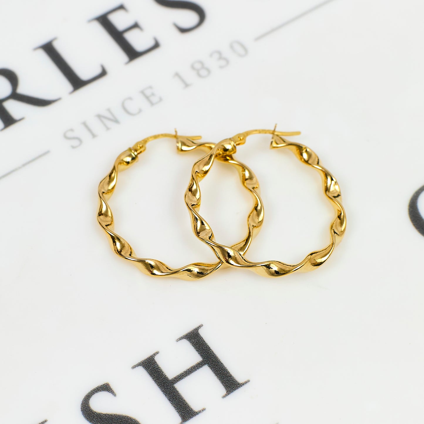 Pre-Owned 9ct Gold Twist Creole Hoop Earrings