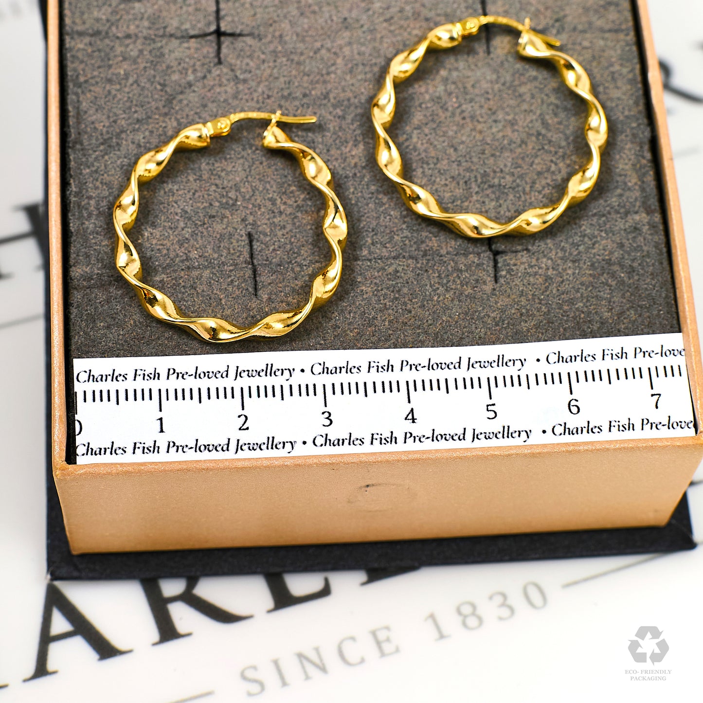 Pre-Owned 9ct Gold Twist Creole Hoop Earrings