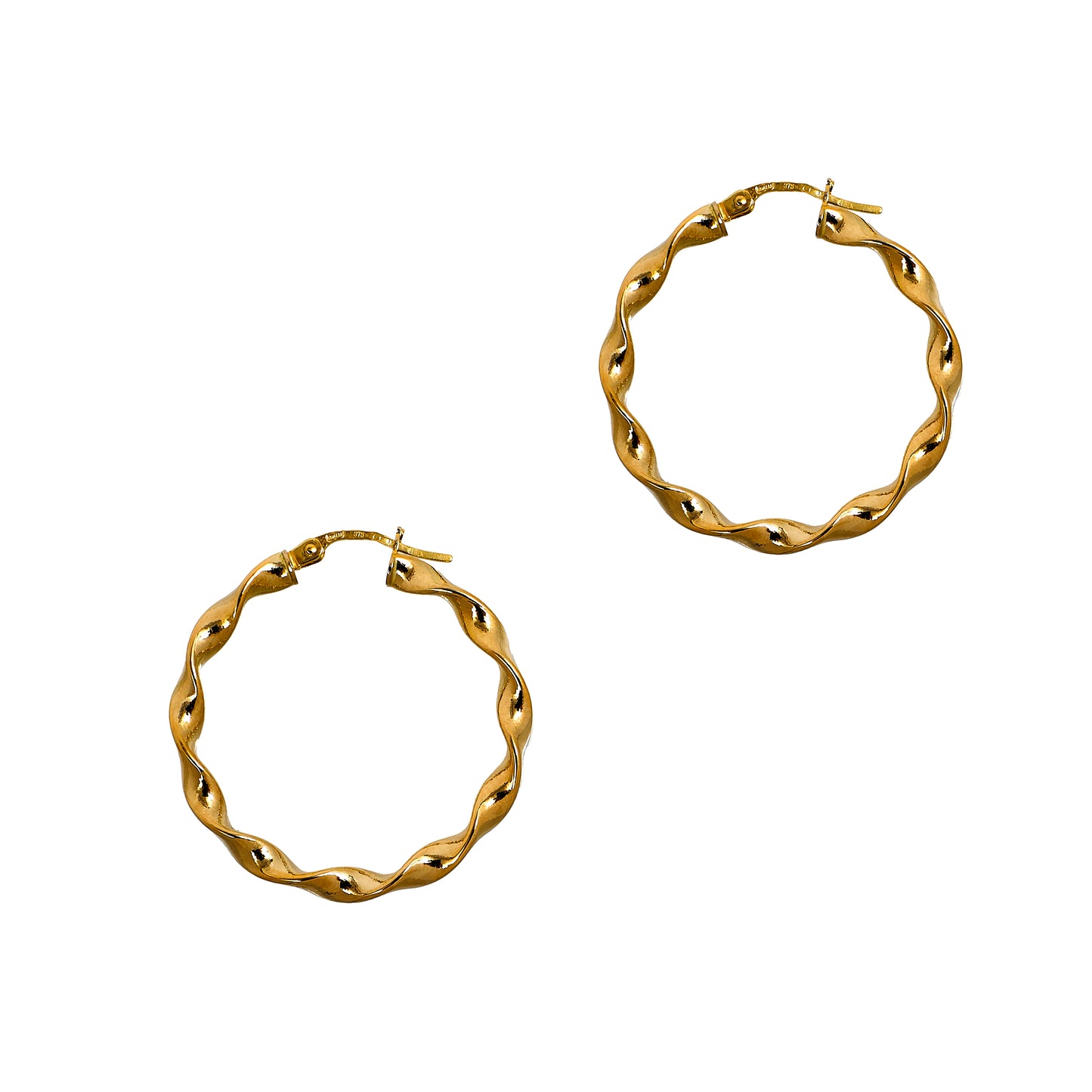 Pre-Owned 9ct Gold Twist Creole Hoop Earrings