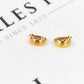 Pre-Owned 18ct Gold Tricolor Patterned Hinged Earrings