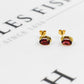 Pre-Owned 9ct Gold Oval Garnet Stud Earrings