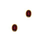 Pre-Owned 9ct Gold Oval Garnet Stud Earrings