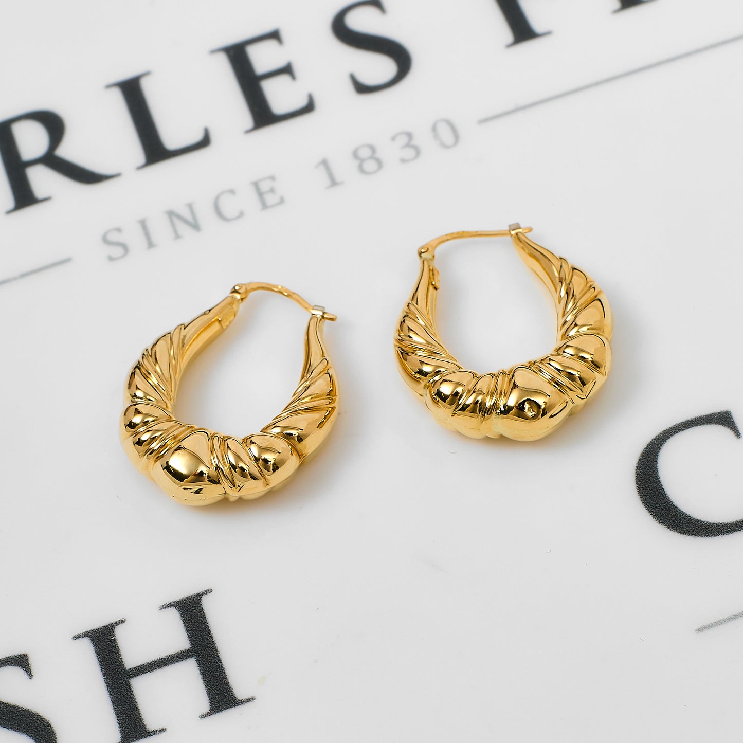 Pre-Owned 9ct Gold Creole Hoop Earrings