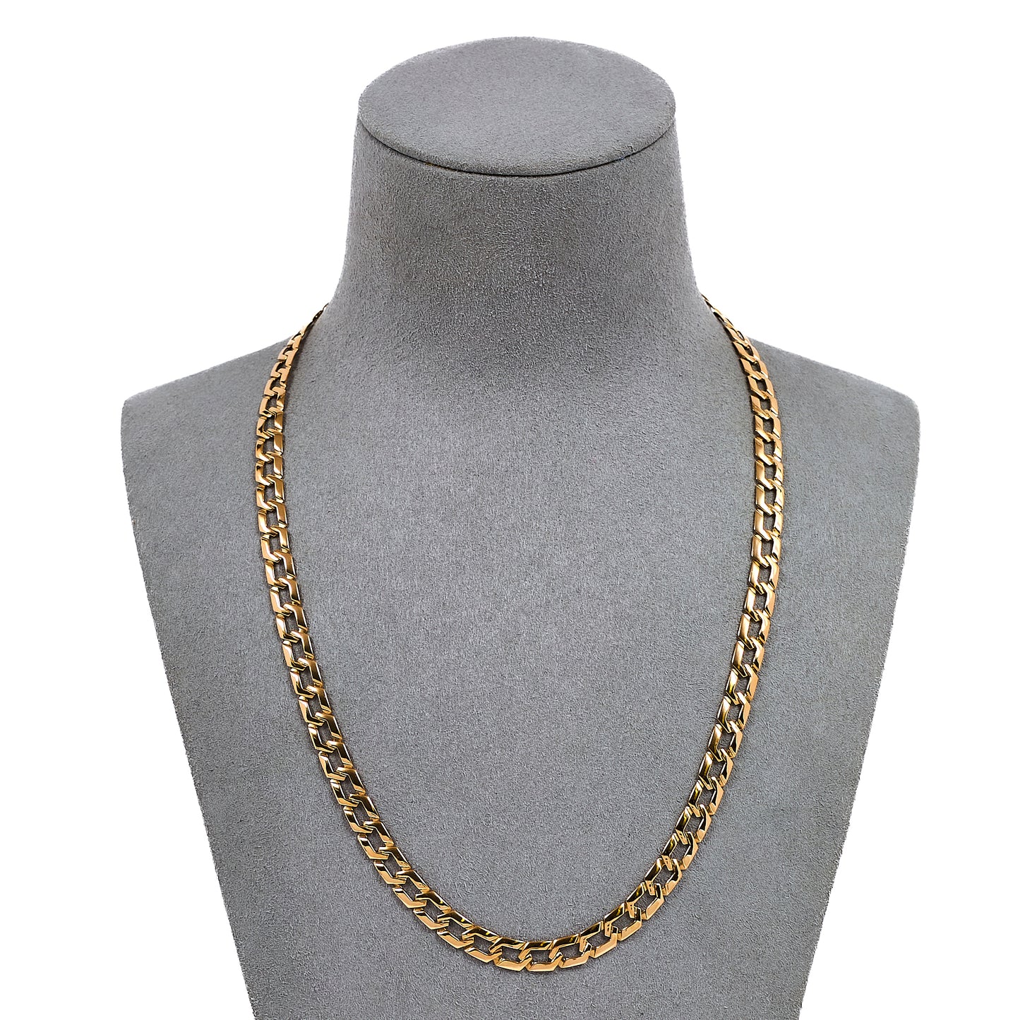 Pre-Owned 9ct Gold Hexagon Shaped Link Necklace 18 Inch