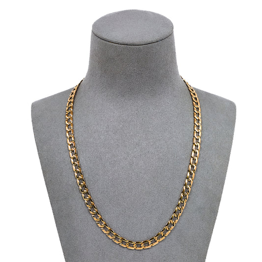 Pre-Owned 9ct Gold Hexagon Shaped Link Necklace 18 Inch