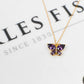 Pre-Owned 18ct Gold Multicolour CZ Butterfly Pendant & Chain