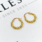 Pre-Owned 9ct Gold Bamboo Creole Hoop Earrings