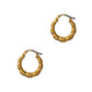 Pre-Owned 9ct Gold Bamboo Creole Hoop Earrings