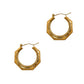 Pre-Owned 9ct Gold Octagon Pattern Creole Hoop Earrings
