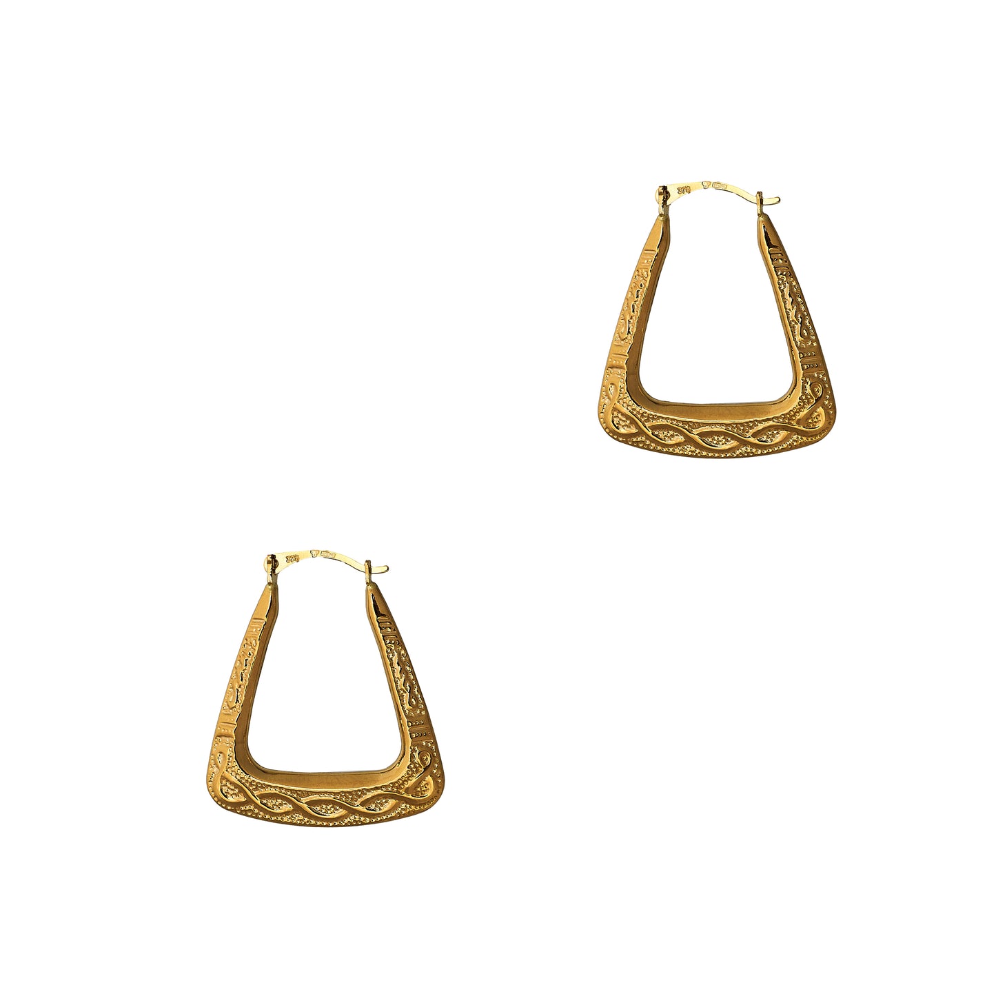 Pre-Owned 9ct Gold Triangular Creole Earrings