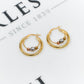 Pre-Owned 9ct Gold Tri Ball Centre Creole Hoop Earrings