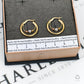 Pre-Owned 9ct Gold Tri Ball Centre Creole Hoop Earrings