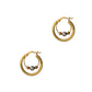 Pre-Owned 9ct Gold Tri Ball Centre Creole Hoop Earrings