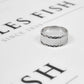 Pre-Owned 18ct White Gold Patterned Band Ring Size N