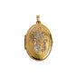 Pre-Owned 9ct Gold Oval White Flower Design Locket Pendant