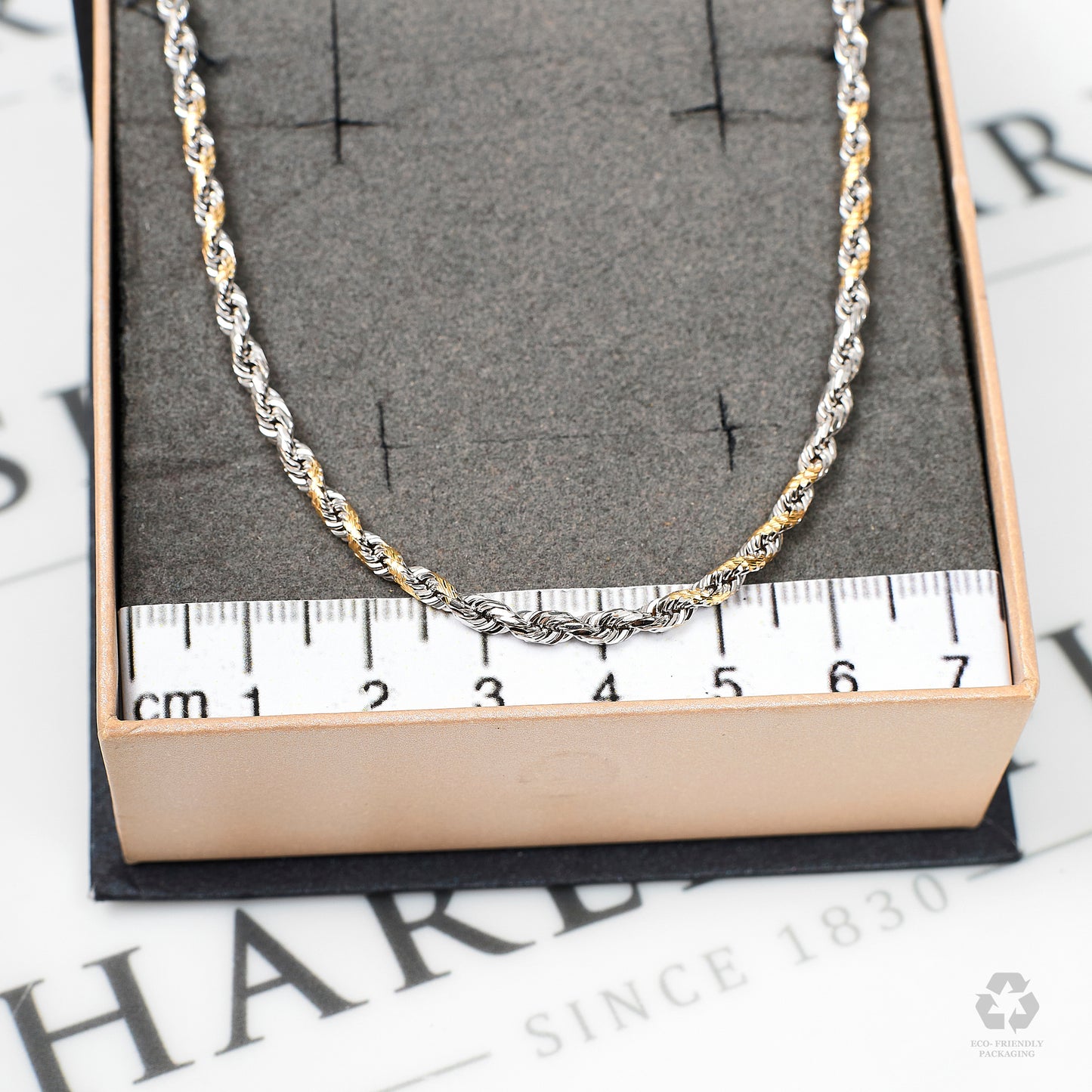 Pre-Owned 9ct Gold 2 Tone Rope Chain Necklace 20 Inch