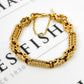 Pre-Owned 9ct Gold Vintage Look Link Bracelet & TBar Swivel