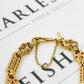 Pre-Owned 9ct Gold Vintage Look Link Bracelet & TBar Swivel