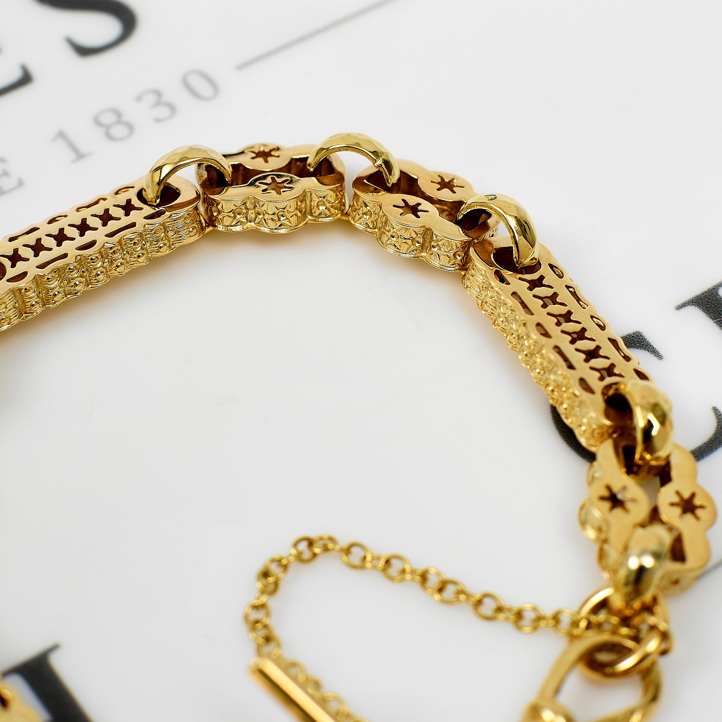 Pre-Owned 9ct Gold Vintage Look Link Bracelet & TBar Swivel