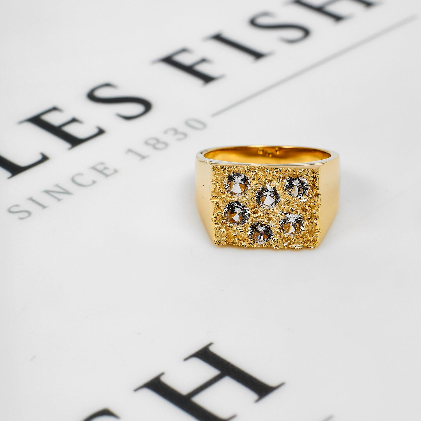 Pre-Owned 9ct Gold Bleue Burnham Rose Garden Signet Ring